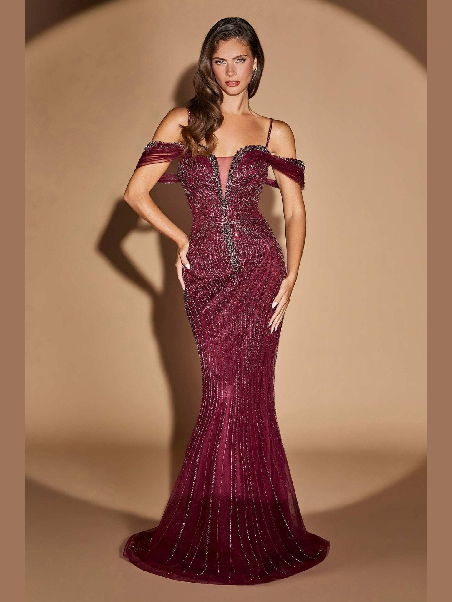 Ladivine CC496 Hollywood Glamour Gown With Modern Couture Edge - Courbe et Compagnie