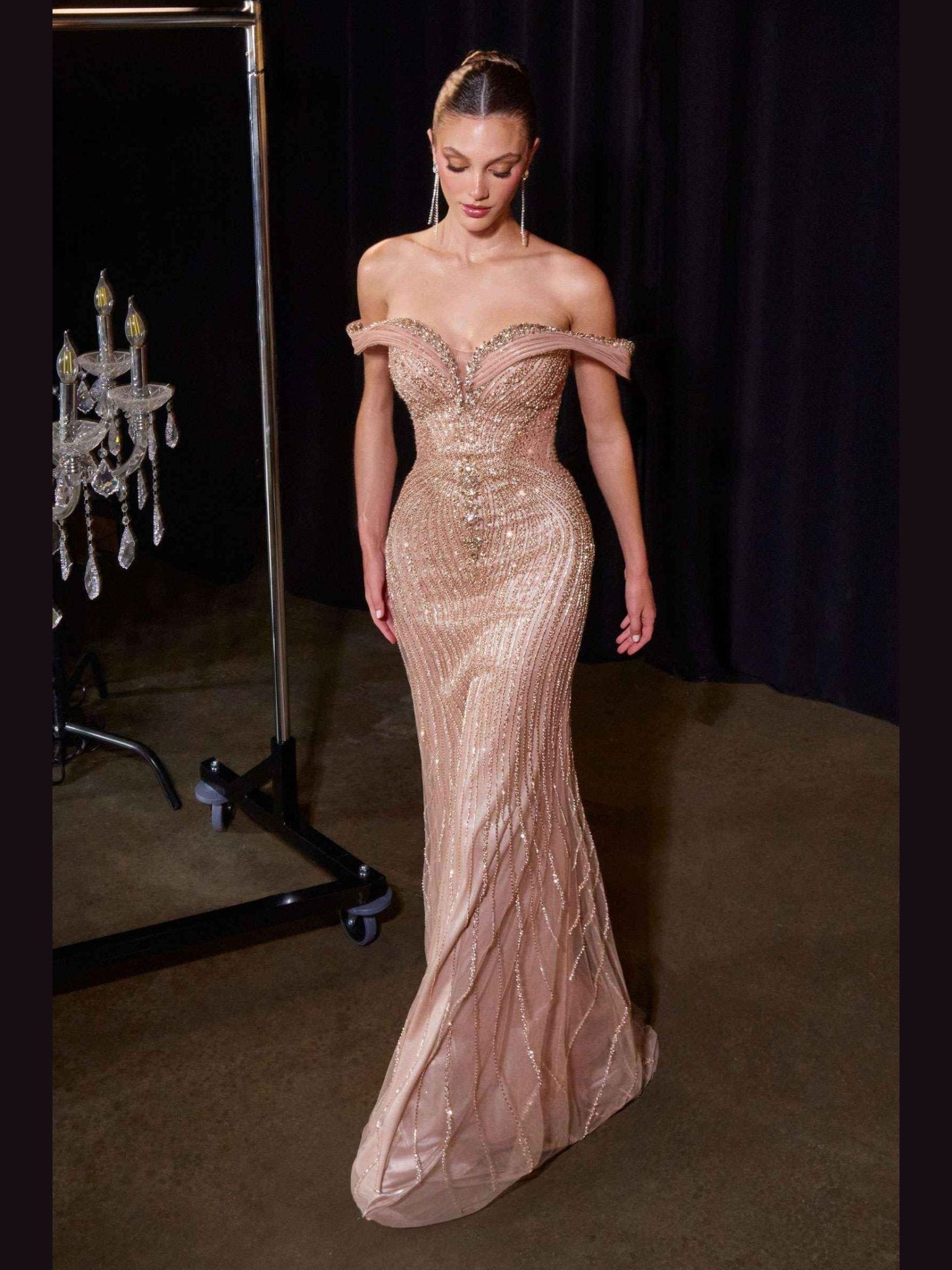 Ladivine CC496 Hollywood Glamour Gown With Modern Couture Edge - Courbe et Compagnie