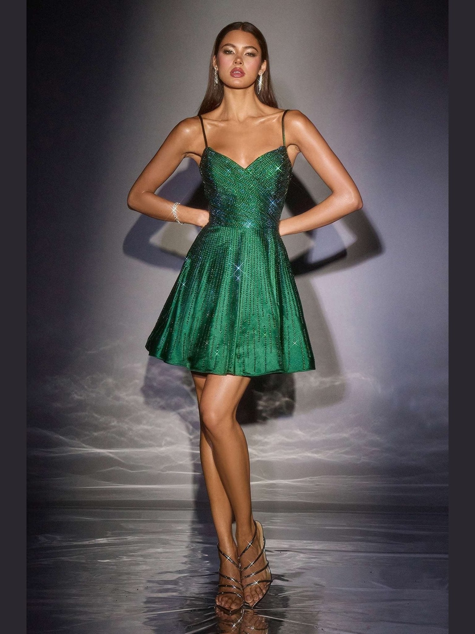 Ladivine CD2422 Fit and Flare Short Homecoming A-Line Dress - Courbe et Compagnie