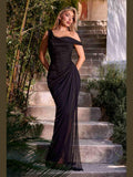 Ladivine CD387C Formal Soirées Off Shoulder Ruched Bodice Plus Size Dress - Courbe et Compagnie