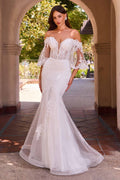 Ladivine CD659W Off Shoulder Mermaid Wedding Gown - Courbe et Compagnie