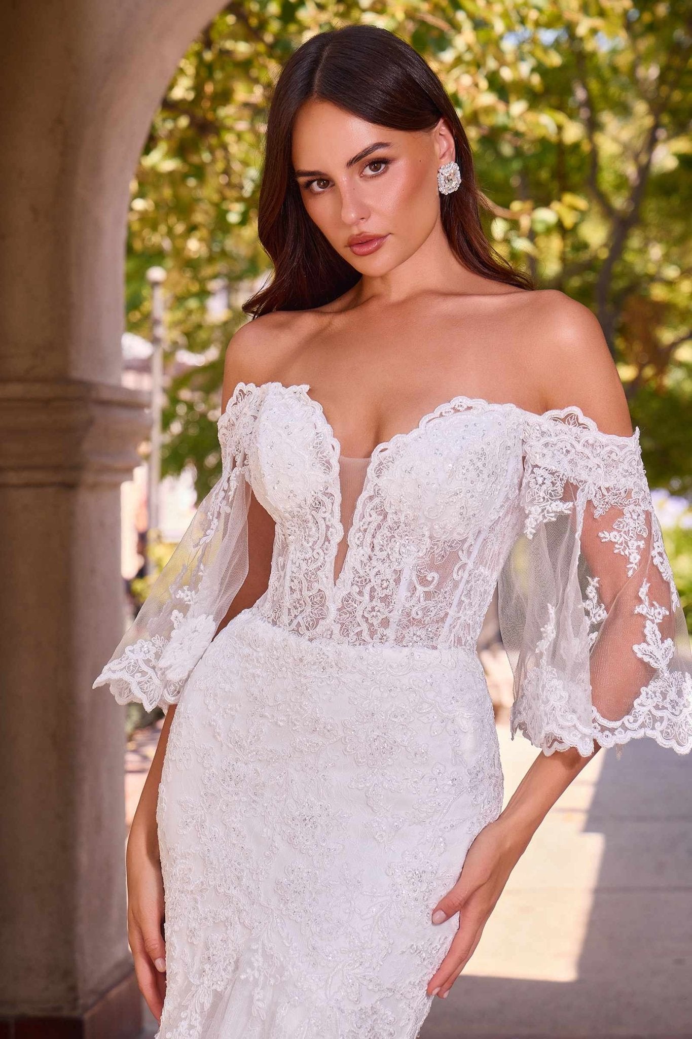 Ladivine CD659W Off Shoulder Mermaid Wedding Gown - Courbe et Compagnie