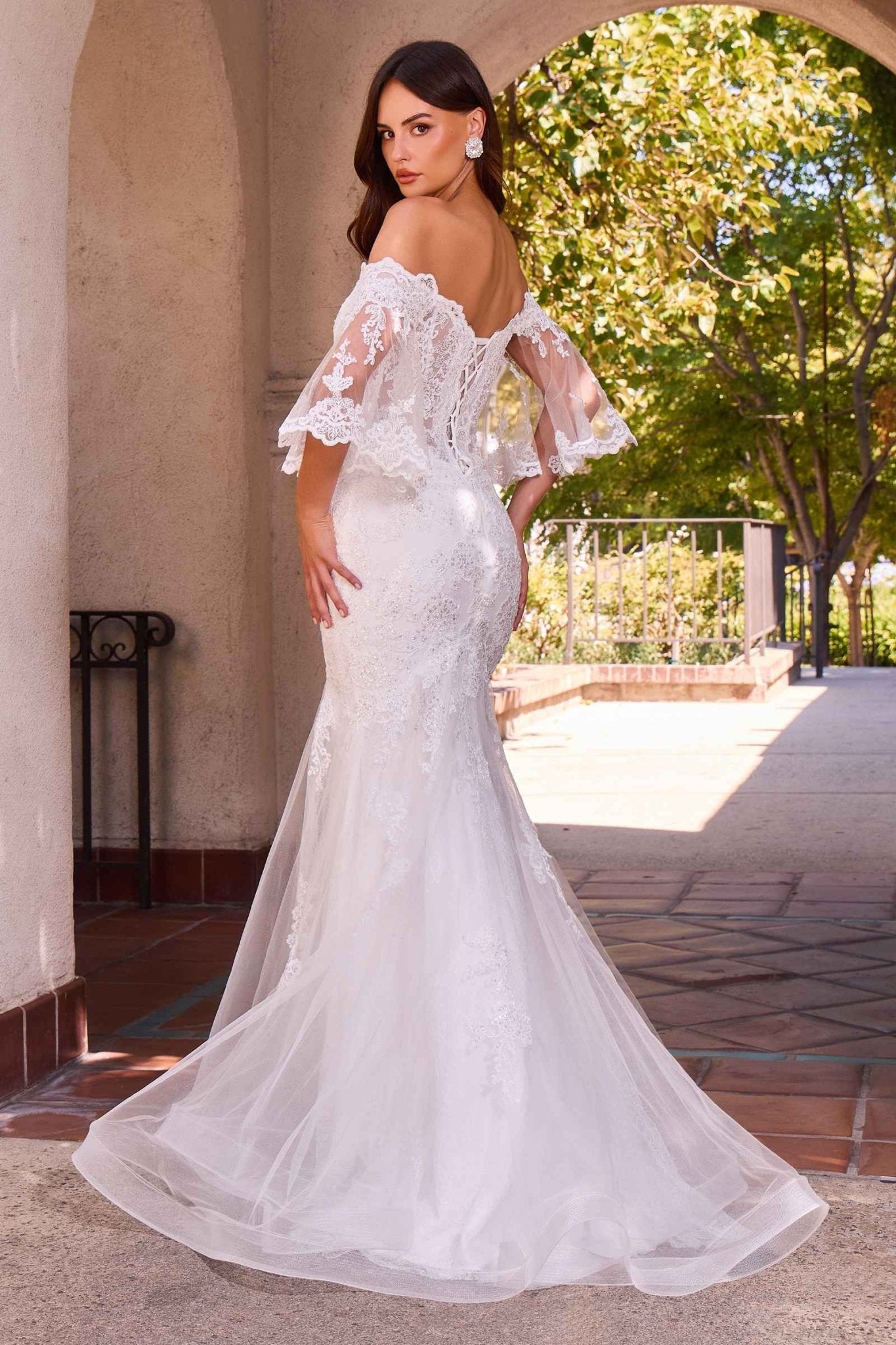 Ladivine CD659W Off Shoulder Mermaid Wedding Gown - Courbe et Compagnie