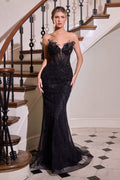 Ladivine CD715 Red Carpet Glamour Fitted Mermaid Gown - Courbe et Compagnie