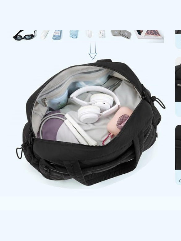 Large Capacity Carry-On Travel Duffel Bag for Women, with Shoulder Strap, Ideal for Weekend Overnight Trips and Sport Gym Use - Courbe et Compagnie