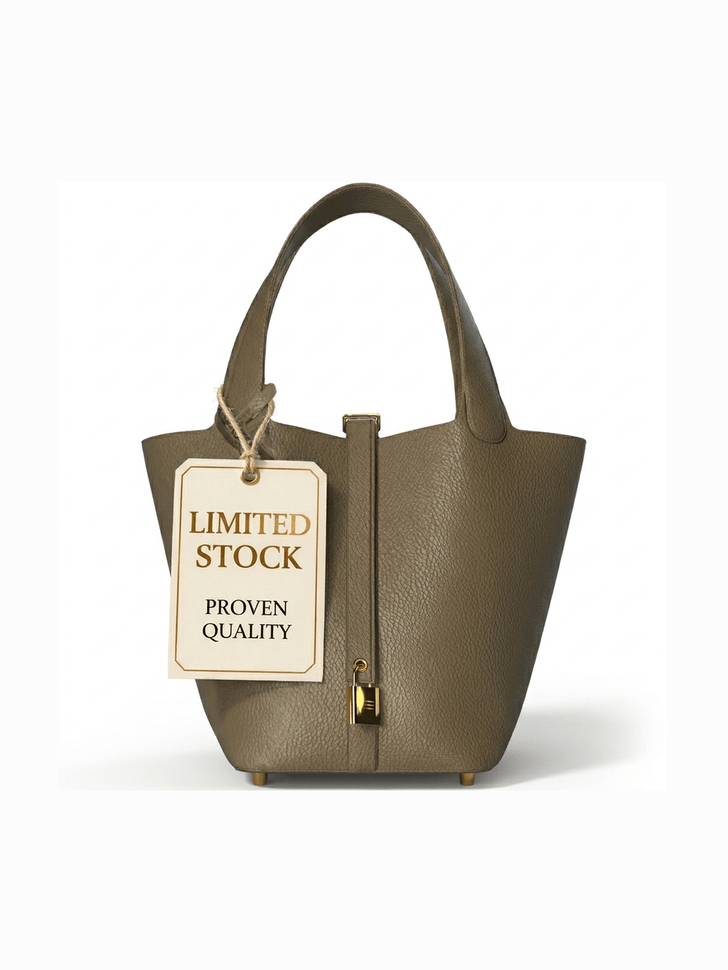Leather Bucket Bag with Drawstring Pouch – Leather Satchel, Everyday Handbag with Mini Lock Design - Courbe et Compagnie