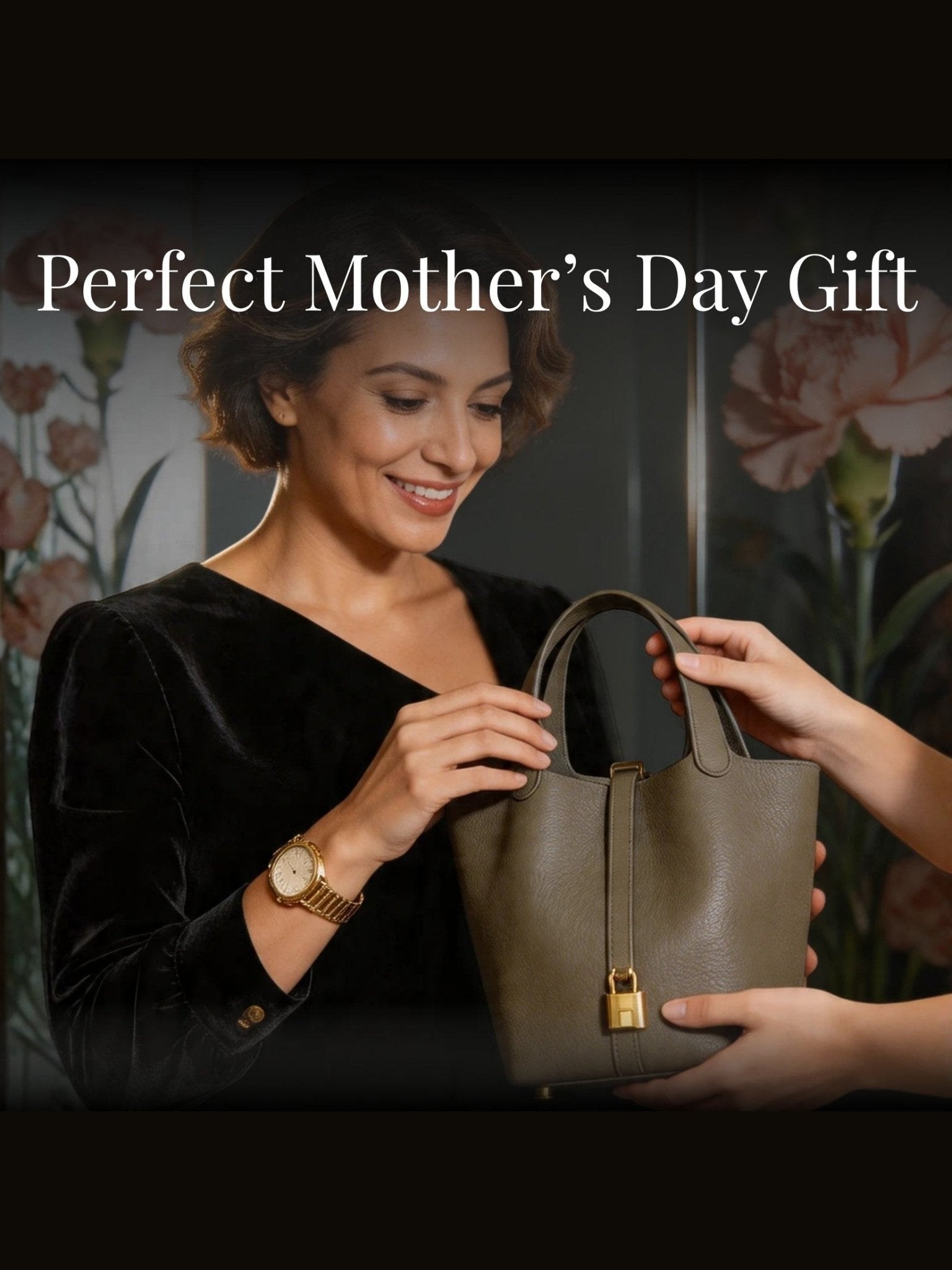 Leather Bucket Bag with Drawstring Pouch – Leather Satchel, Everyday Handbag with Mini Lock Design - Courbe et Compagnie