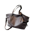Leather Womens Tote Shoulder Crossbody Bag (Coffee) - Courbe et Compagnie