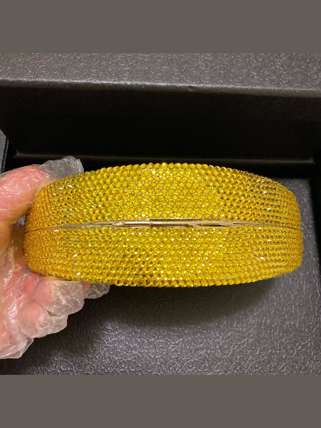 Lemon Shape AB/Gold Rhinestone Small Women Shoulder Bag Luxury Designer Lady Girls Evening Clutches Wedding Party Chain Purse - Courbe et Compagnie