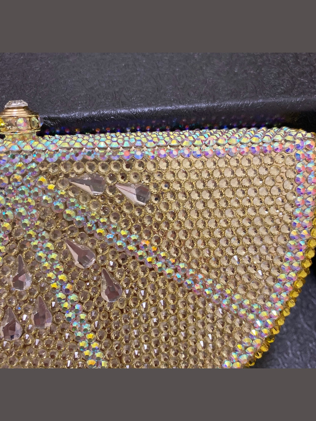 Lemon Shape AB/Gold Rhinestone Small Women Shoulder Bag Luxury Designer Lady Girls Evening Clutches Wedding Party Chain Purse - Courbe et Compagnie