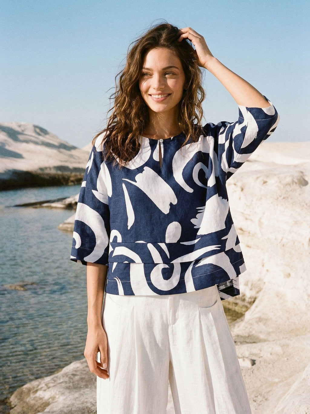 Linen Layered Asymmetric Top NOREEN - Courbe et Compagnie