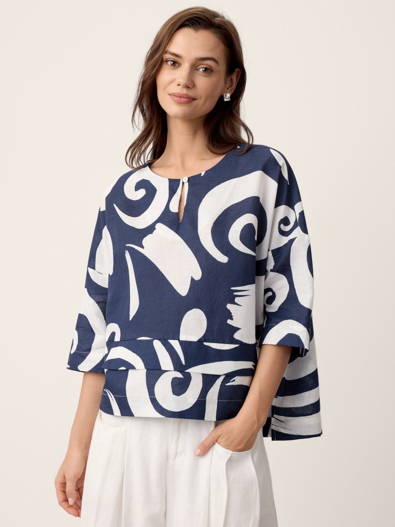 Linen Layered Asymmetric Top NOREEN - Courbe et Compagnie
