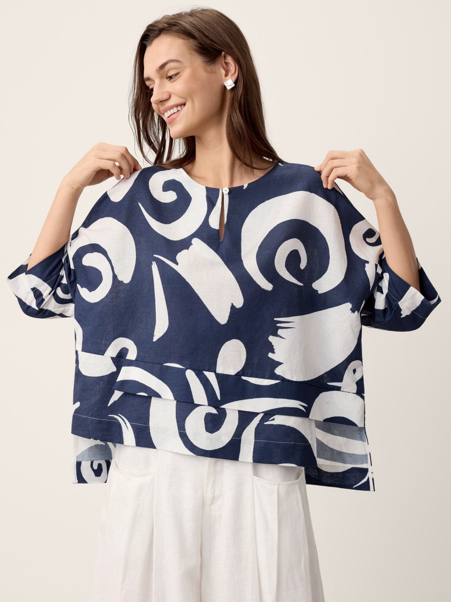 Linen Layered Asymmetric Top NOREEN - Courbe et Compagnie