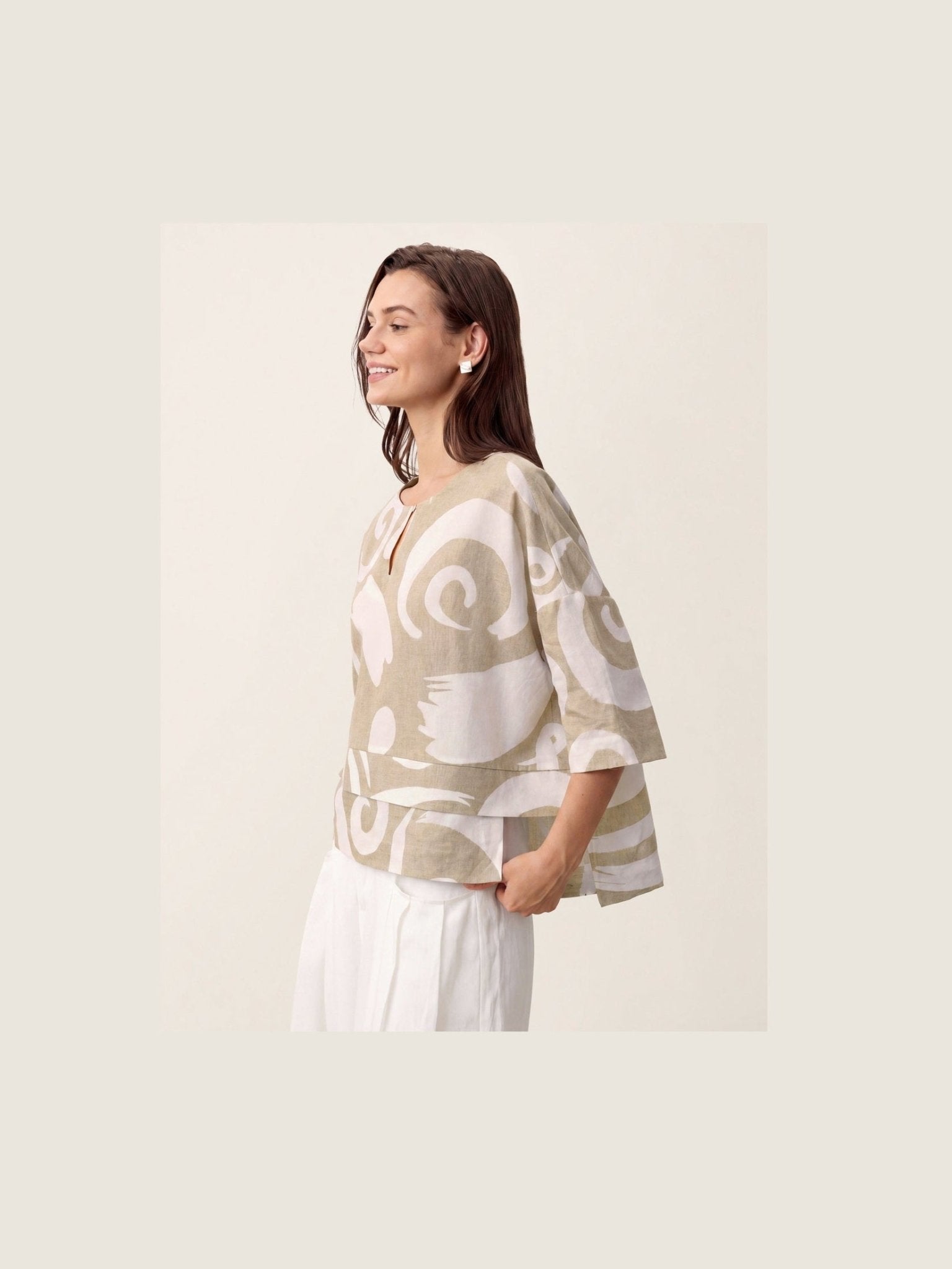 Linen Layered Asymmetric Top NOREEN - Courbe et Compagnie