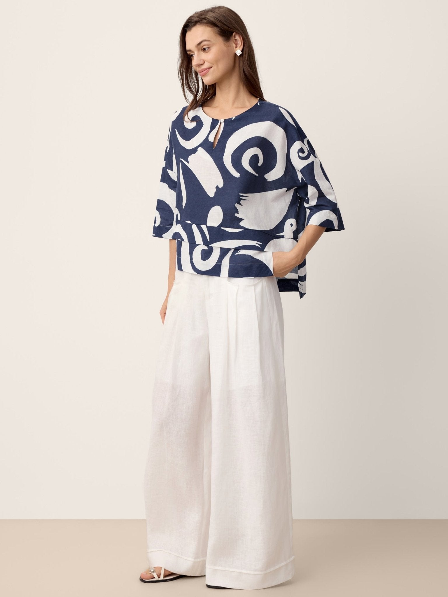 Linen Layered Asymmetric Top NOREEN - Courbe et Compagnie