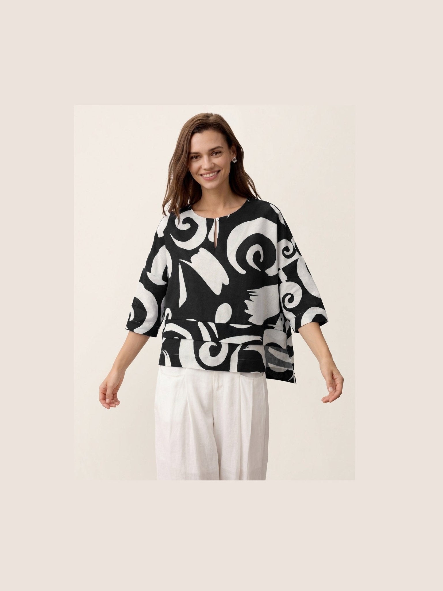 Linen Layered Asymmetric Top NOREEN - Courbe et Compagnie