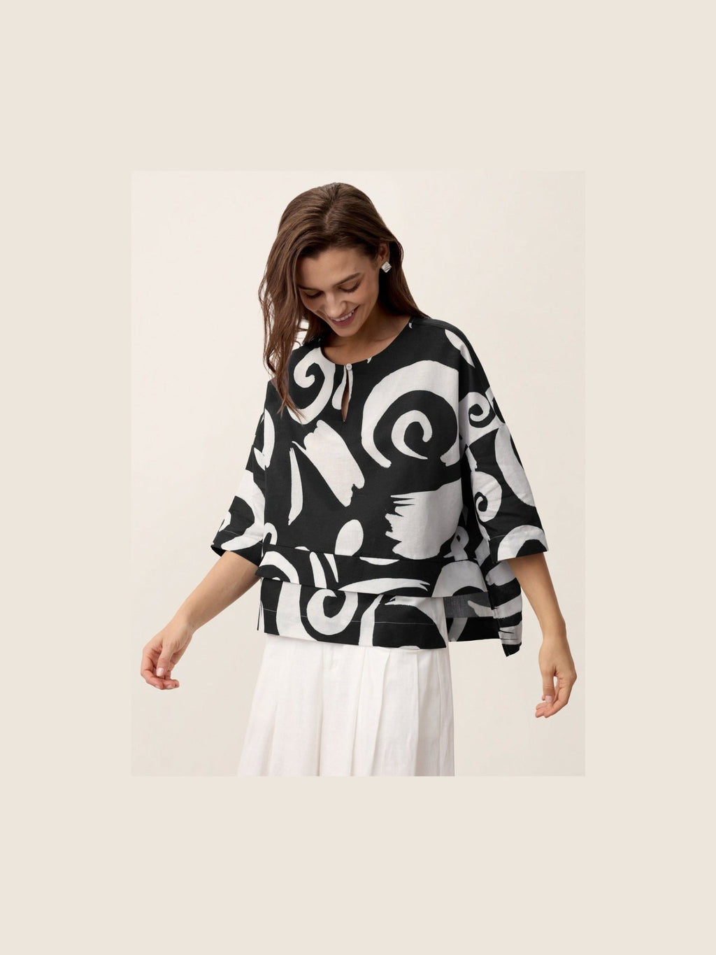 Linen Layered Asymmetric Top NOREEN - Courbe et Compagnie