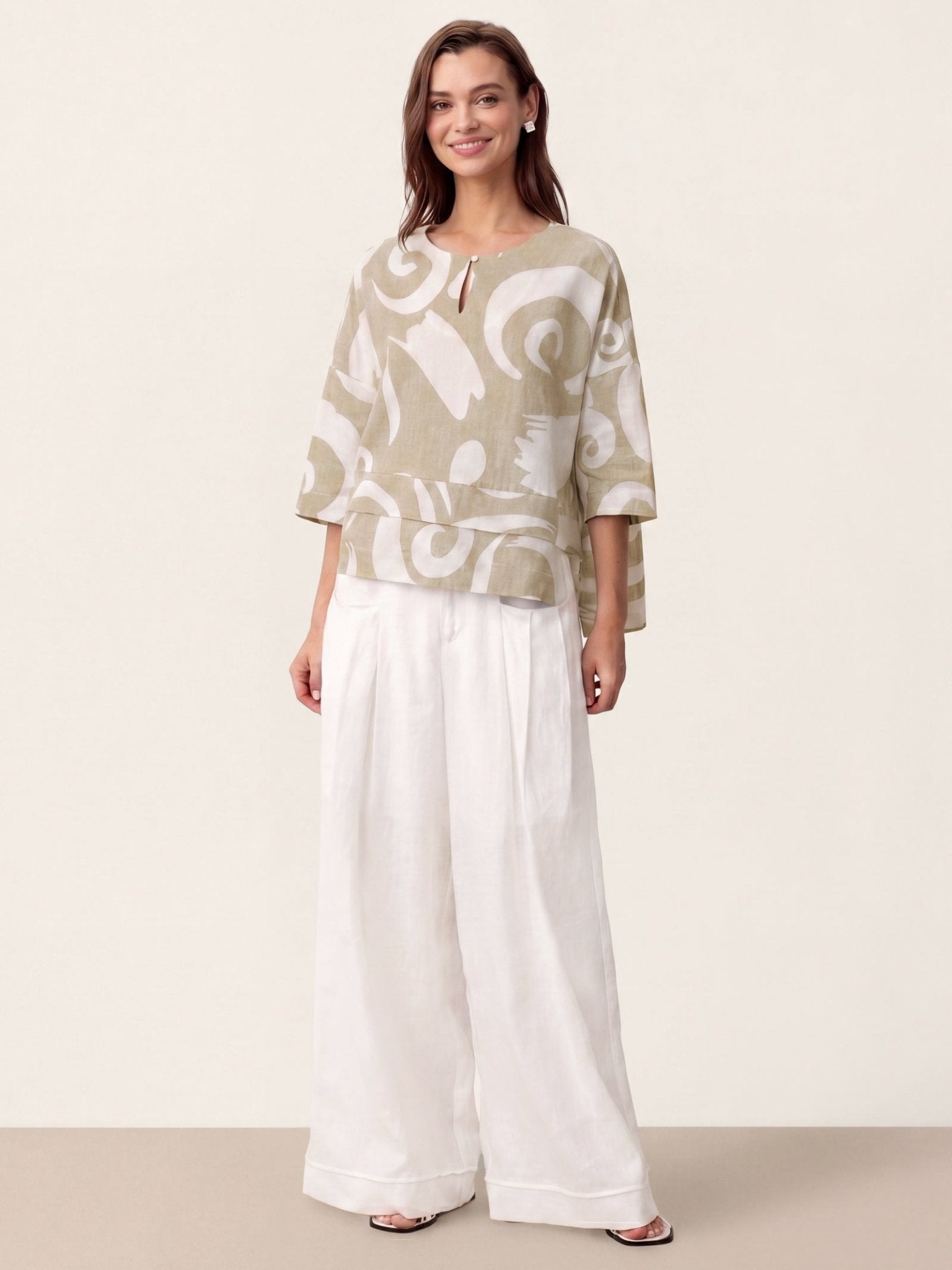 Linen Layered Asymmetric Top NOREEN - Courbe et Compagnie