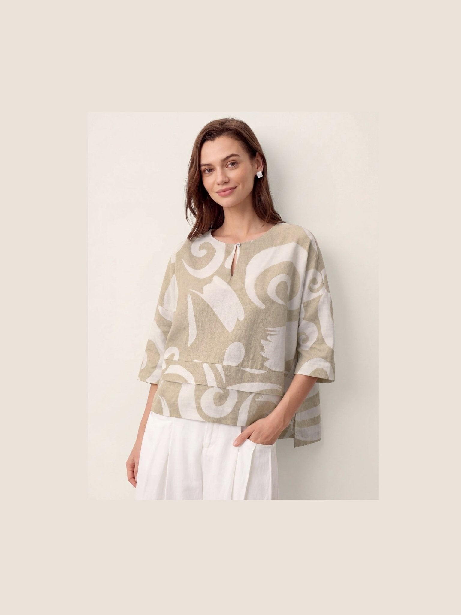 Linen Layered Asymmetric Top NOREEN - Courbe et Compagnie