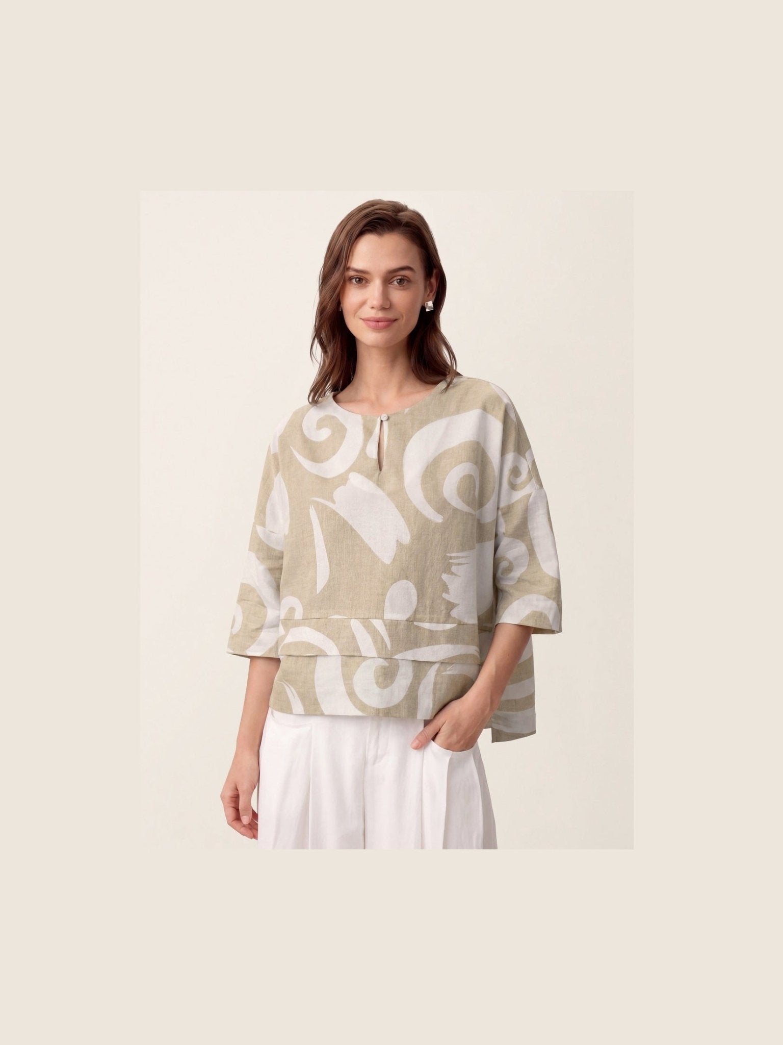 Linen Layered Asymmetric Top NOREEN - Courbe et Compagnie