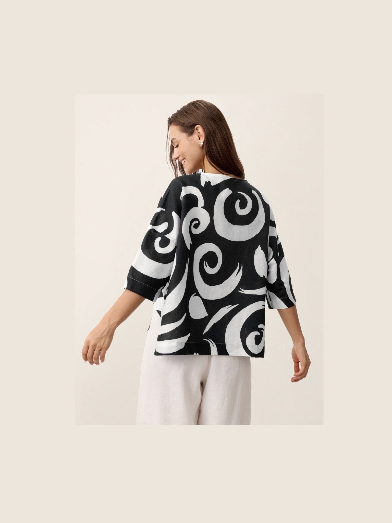 Linen Layered Asymmetric Top NOREEN - Courbe et Compagnie