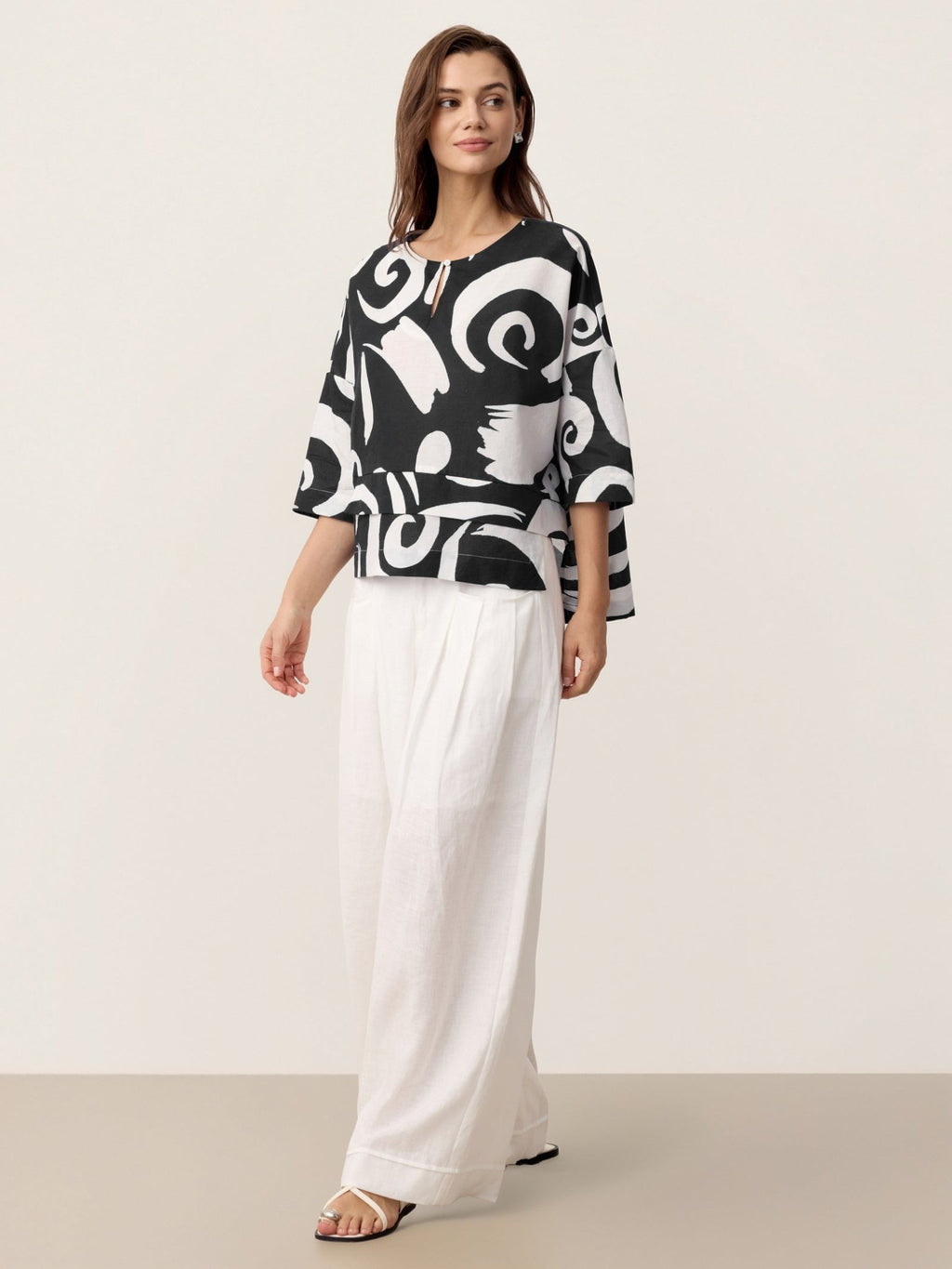 Linen Layered Asymmetric Top NOREEN - Courbe et Compagnie