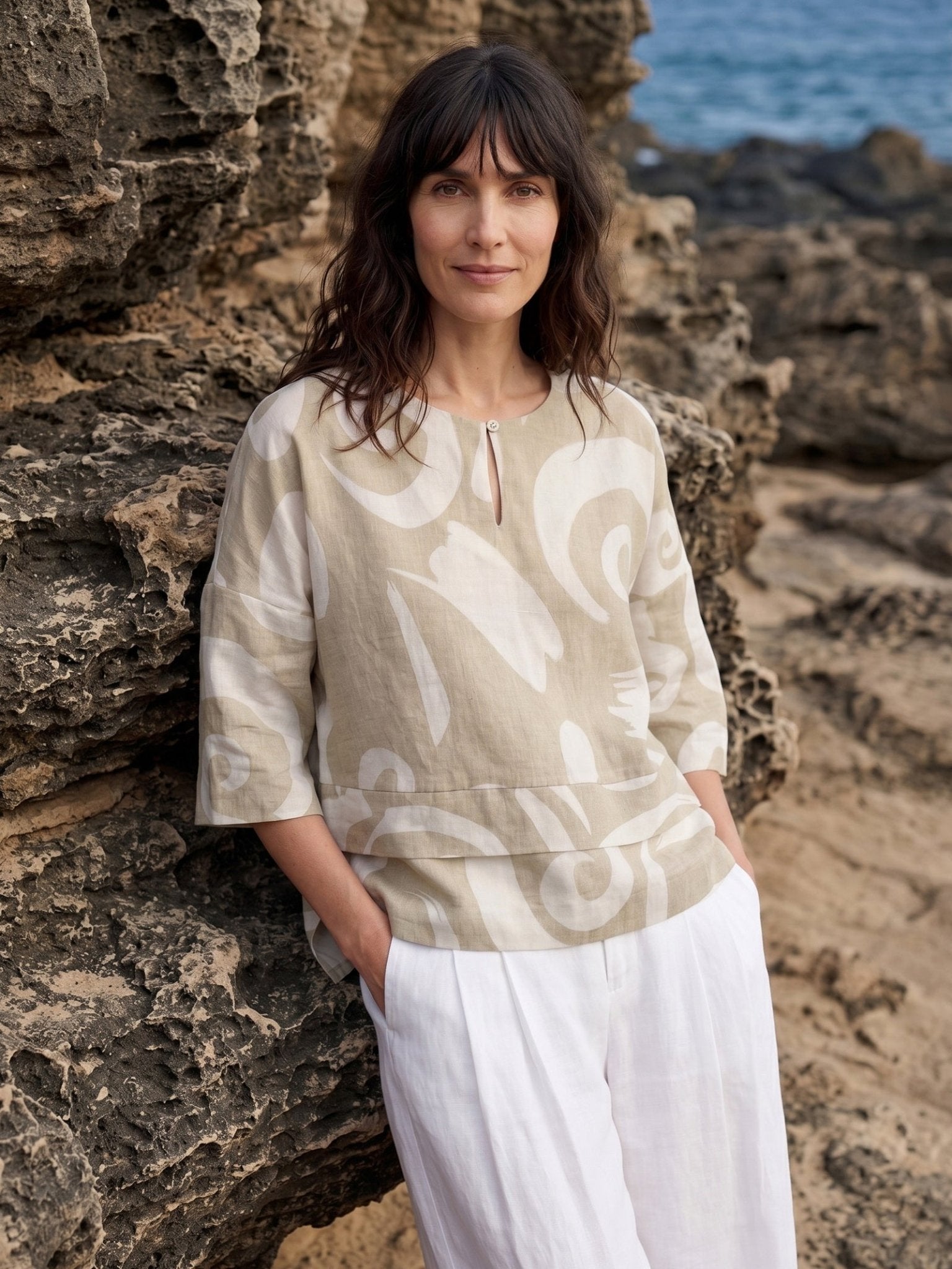 Linen Layered Asymmetric Top NOREEN - Courbe et Compagnie