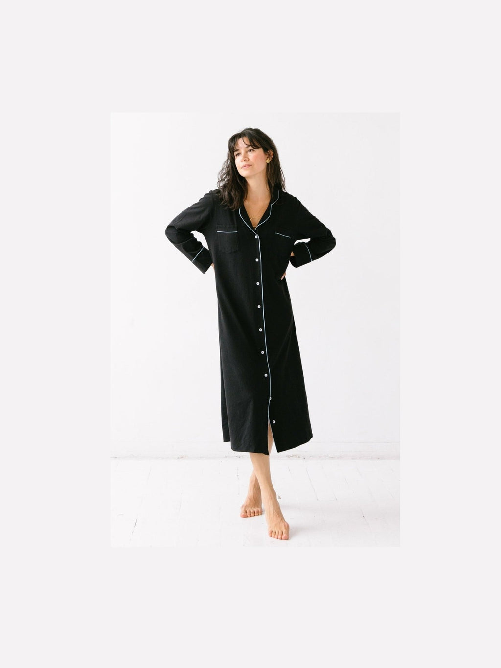 Long Luxury Sleep Shirt in Brushed Pima Cotton -Limited Colors - Courbe et Compagnie