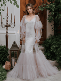 Luxury 3 colors Layered Tulle Sheer Robe Dress | Couture Ruffle Boudoir Robe Set - Courbe et Compagnie