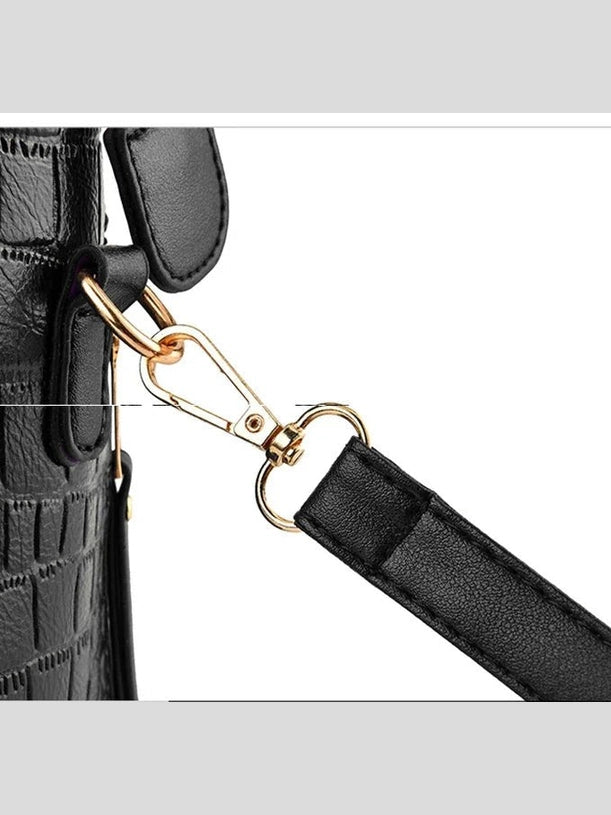 Luxury Crocodile Pattern Handbag for Women | Winter New PU Leather Tassel Shoulder Bag (Brands Design Handle Bag, Lady Purse) - Courbe et Compagnie