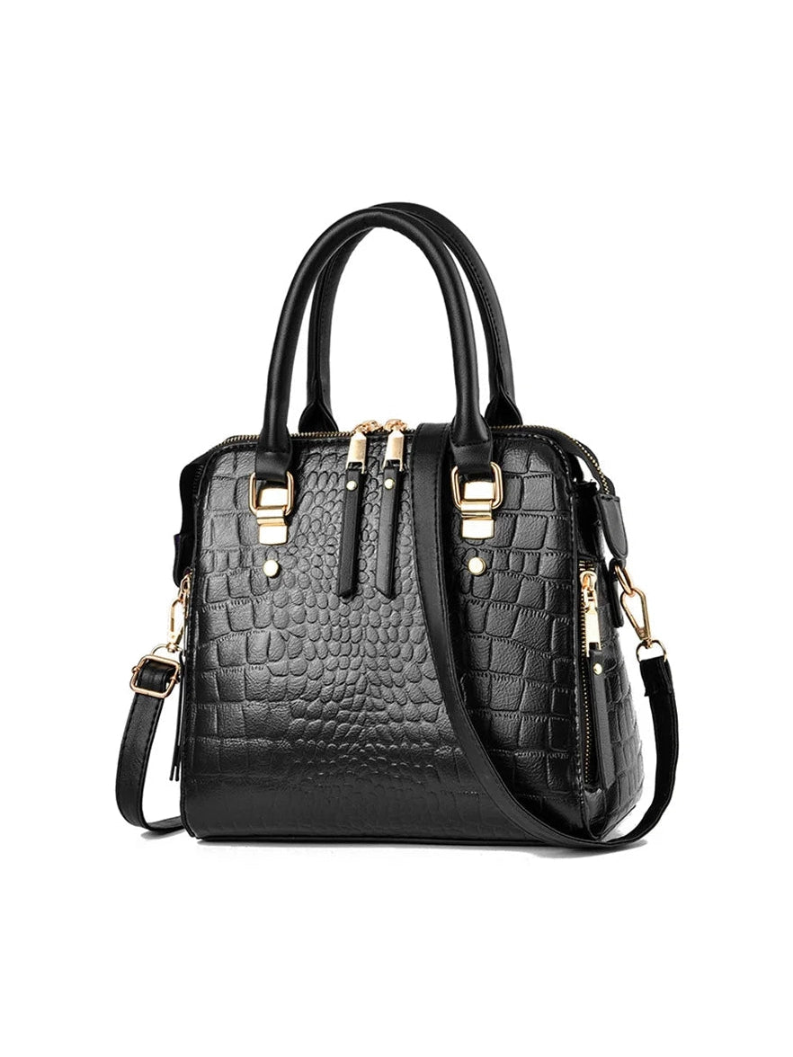 Luxury Crocodile Pattern Handbag for Women | Winter New PU Leather Tassel Shoulder Bag (Brands Design Handle Bag, Lady Purse) - Courbe et Compagnie
