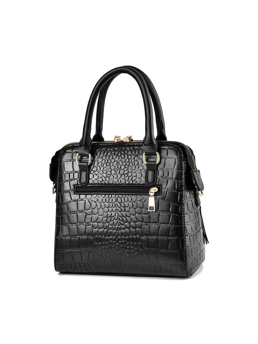 Luxury Crocodile Pattern Handbag for Women | Winter New PU Leather Tassel Shoulder Bag (Brands Design Handle Bag, Lady Purse) - Courbe et Compagnie