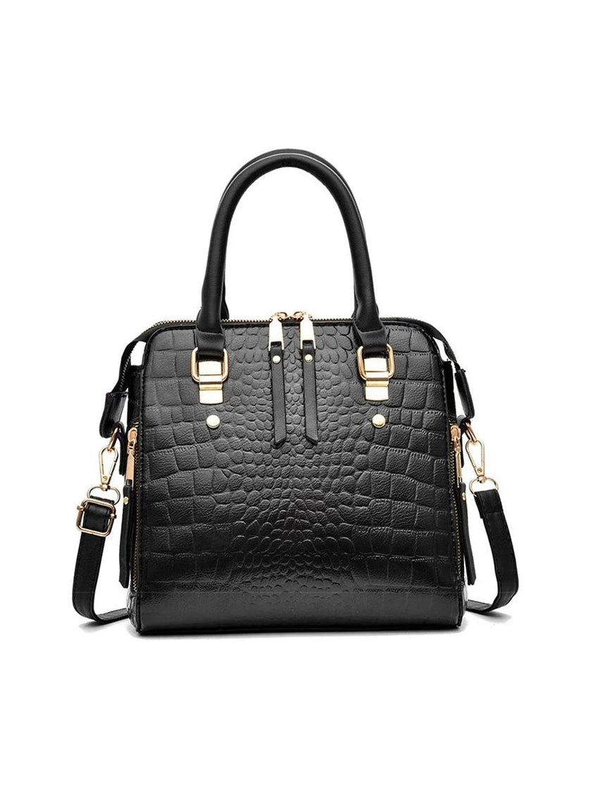 Luxury Crocodile Pattern Handbag for Women | Winter New PU Leather Tassel Shoulder Bag (Brands Design Handle Bag, Lady Purse) - Courbe et Compagnie