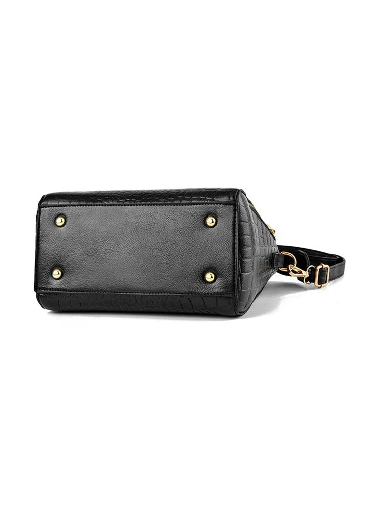 Luxury Crocodile Pattern Handbag for Women | Winter New PU Leather Tassel Shoulder Bag (Brands Design Handle Bag, Lady Purse) - Courbe et Compagnie