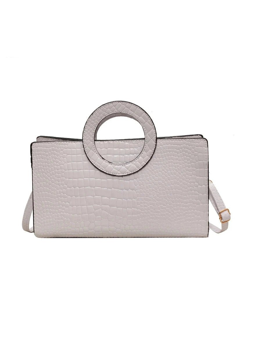 Luxury Crocodile Pattern Women's Handbag | Fashion Shoulder & Crossbody Bag (Famous Brand Designer PU Leather, Large Capacity) - Courbe et Compagnie