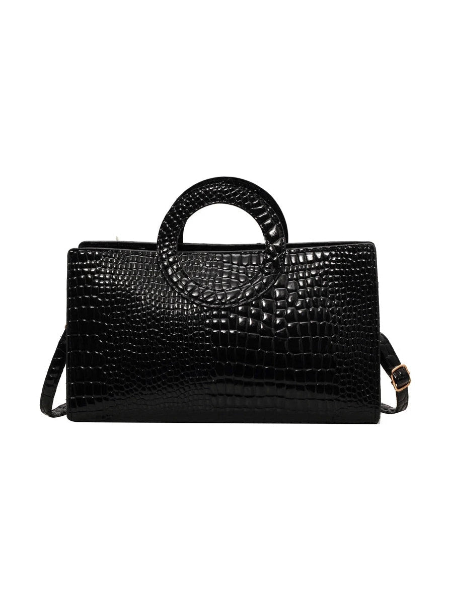 Luxury Crocodile Pattern Women's Handbag | Fashion Shoulder & Crossbody Bag (Famous Brand Designer PU Leather, Large Capacity) - Courbe et Compagnie