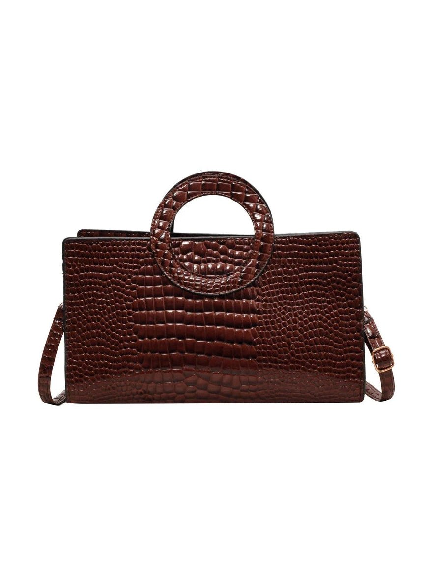 Luxury Crocodile Pattern Women's Handbag | Fashion Shoulder & Crossbody Bag (Famous Brand Designer PU Leather, Large Capacity) - Courbe et Compagnie