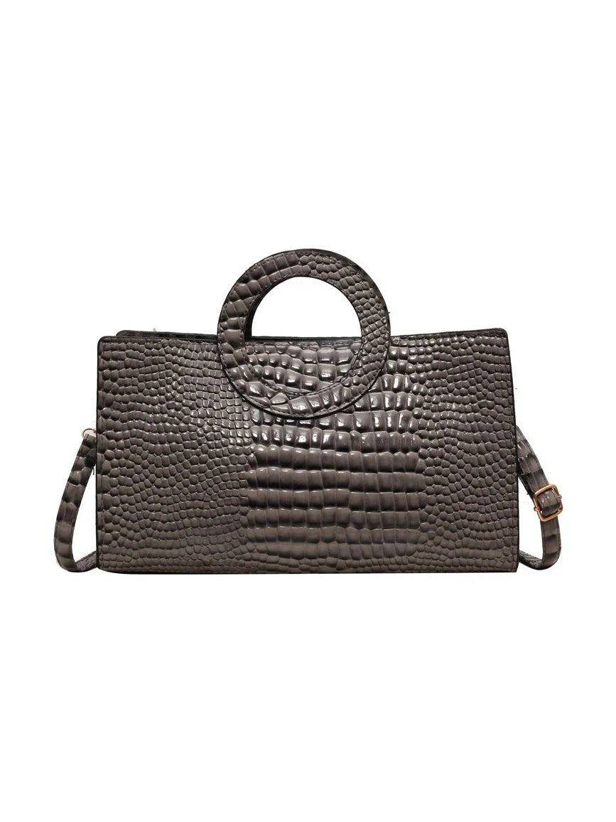 Luxury Crocodile Pattern Women's Handbag | Fashion Shoulder & Crossbody Bag (Famous Brand Designer PU Leather, Large Capacity) - Courbe et Compagnie