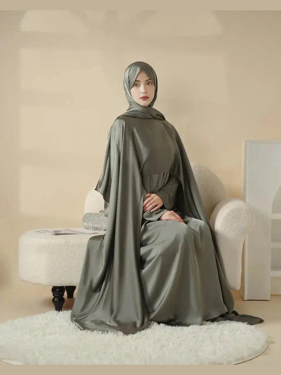 Luxury Wedding Abaya 3-Piece Bridal Set - Courbe et Compagnie