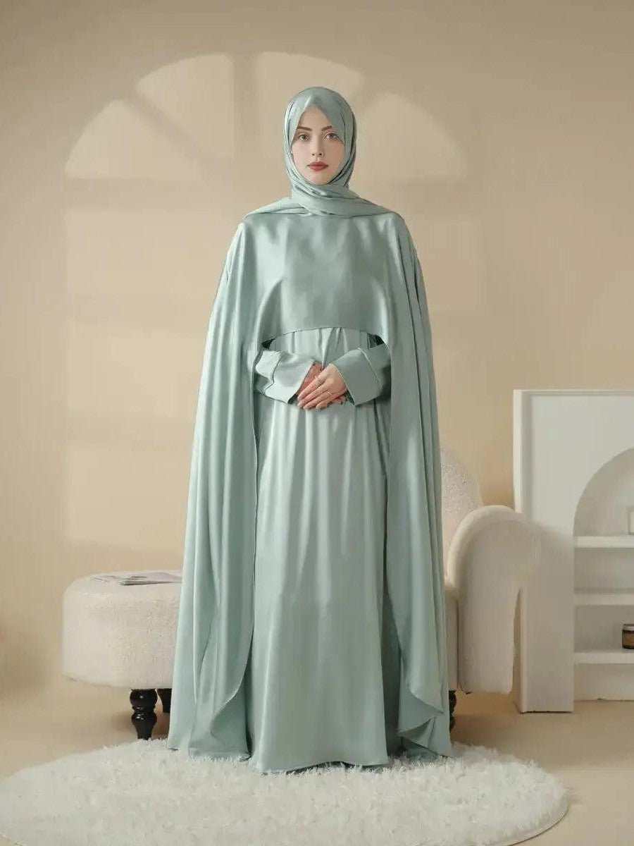 Luxury Wedding Abaya 3-Piece Bridal Set - Courbe et Compagnie