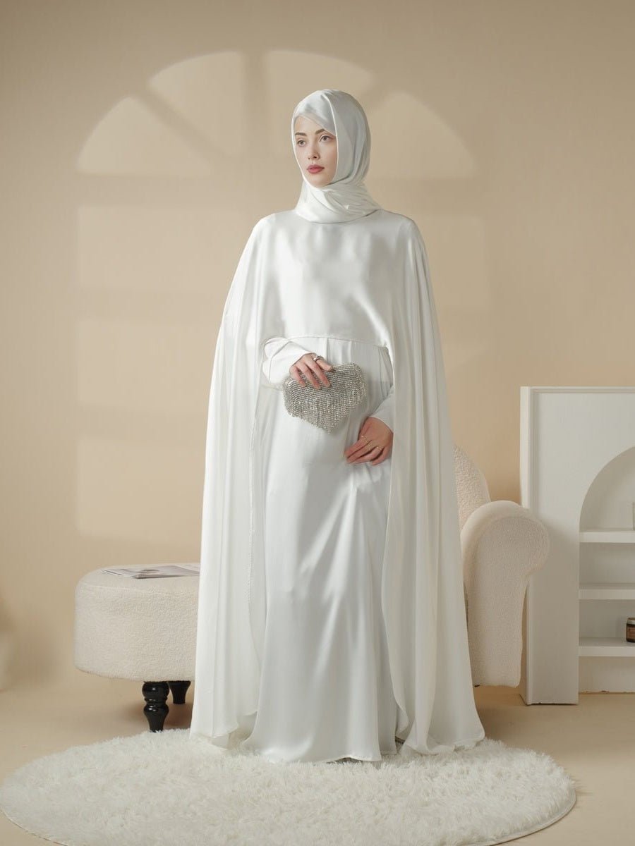 Luxury Wedding Abaya 3-Piece Bridal Set - Courbe et Compagnie