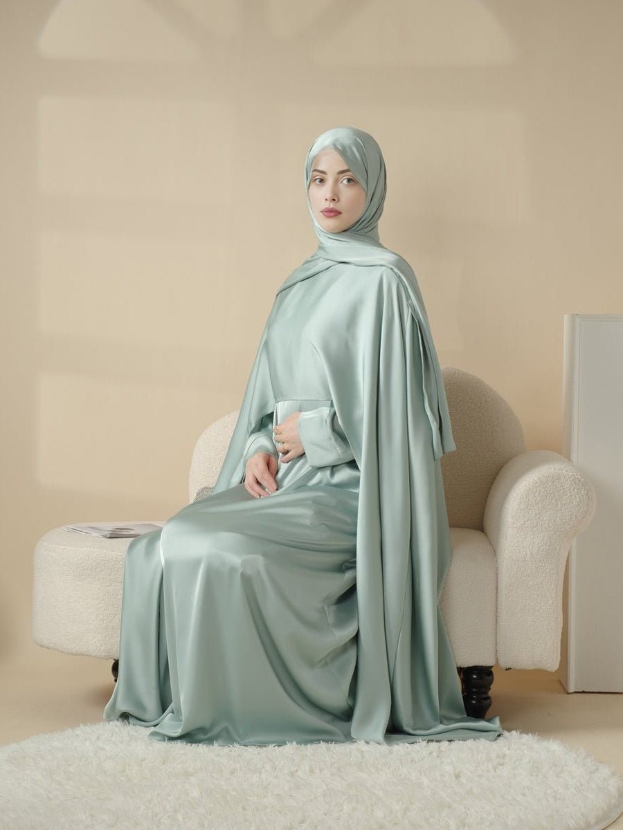 Luxury Wedding Abaya 3-Piece Bridal Set - Courbe et Compagnie
