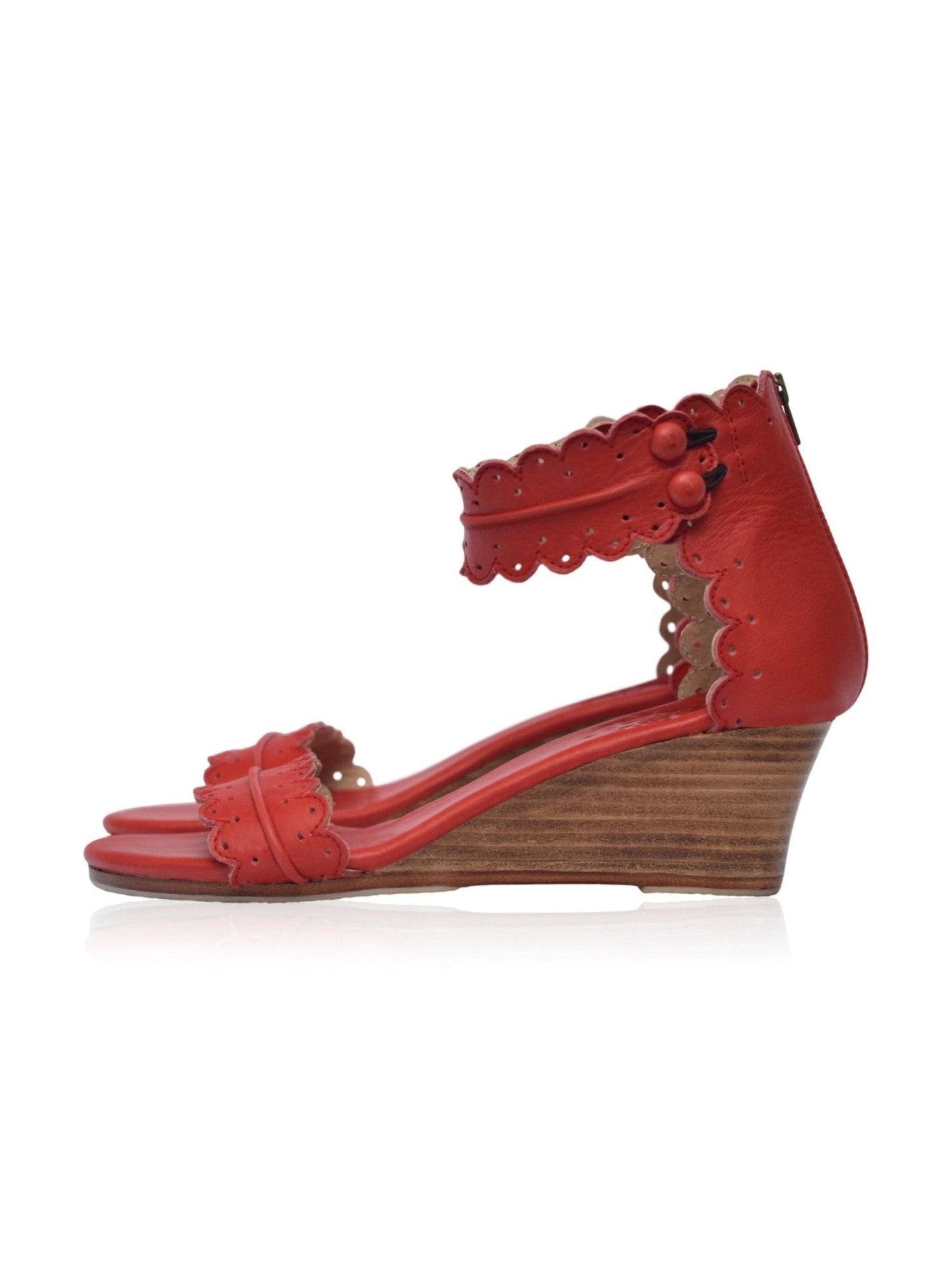 Magdalena Wooden Wedge Sandals - Courbe et Compagnie