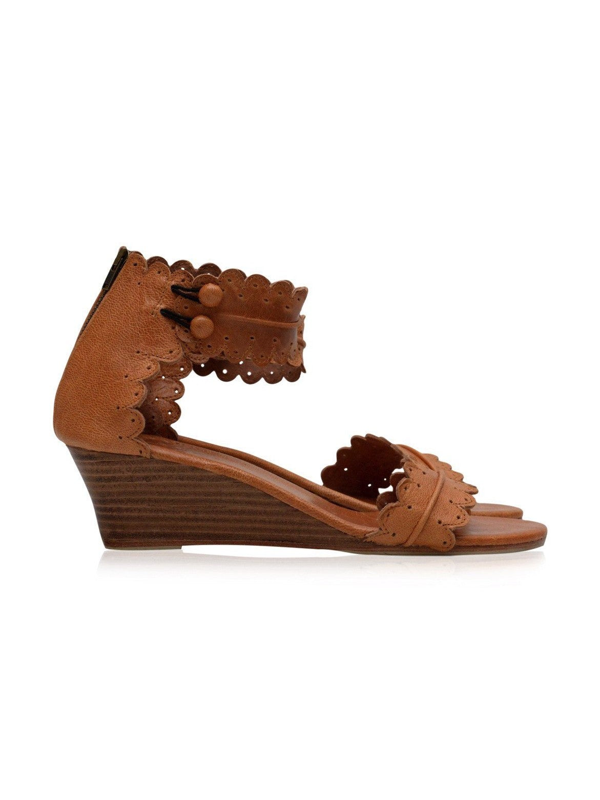 Magdalena Wooden Wedge Sandals - Courbe et Compagnie