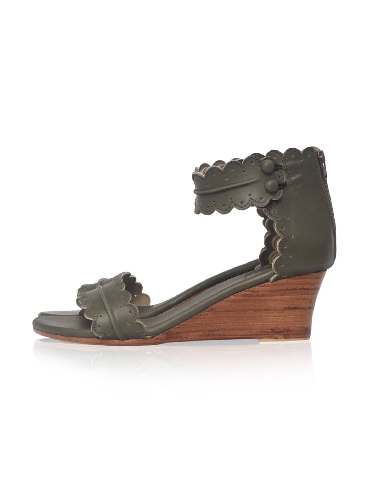 Magdalena Wooden Wedge Sandals - Courbe et Compagnie