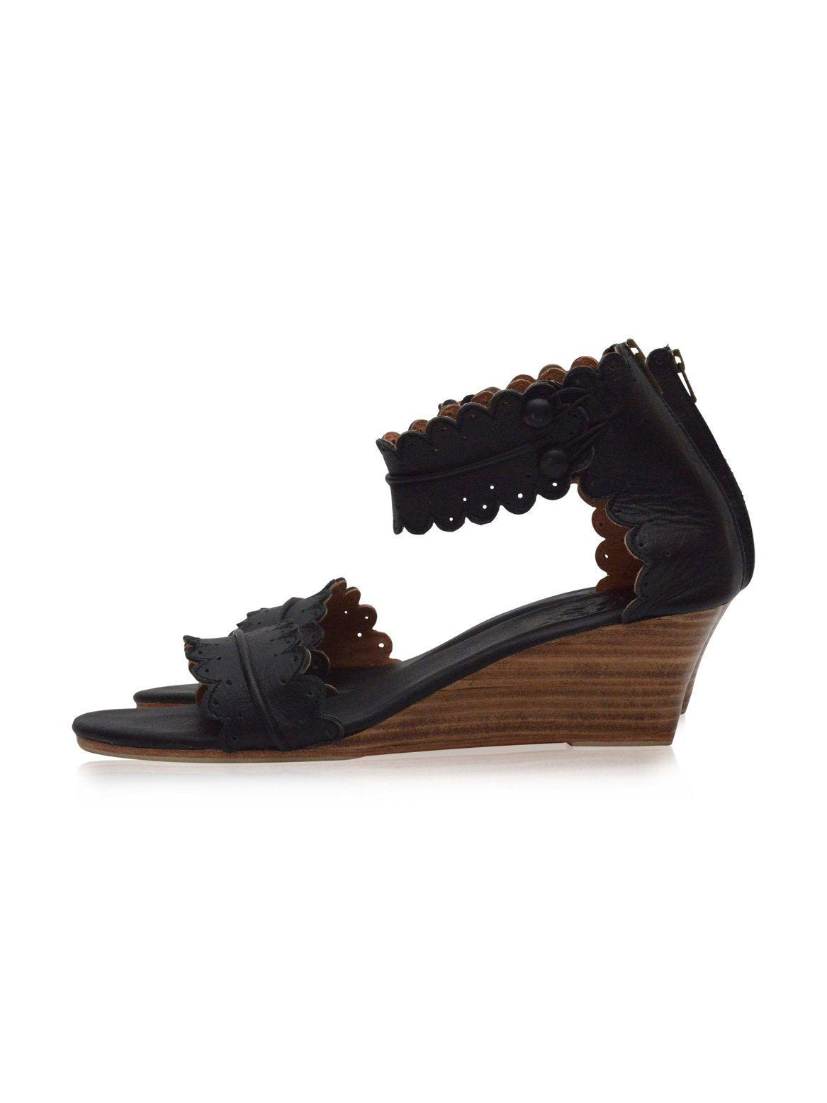 Magdalena Wooden Wedge Sandals - Courbe et Compagnie
