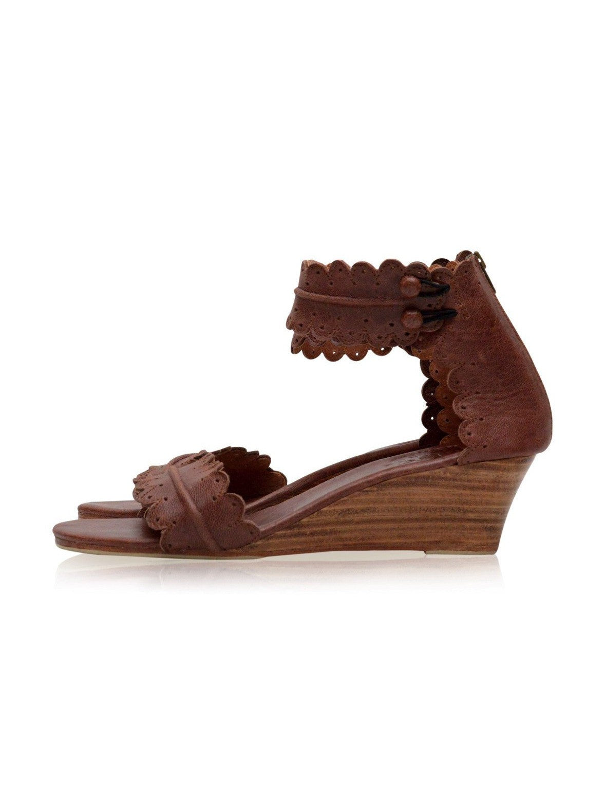 Magdalena Wooden Wedge Sandals - Courbe et Compagnie