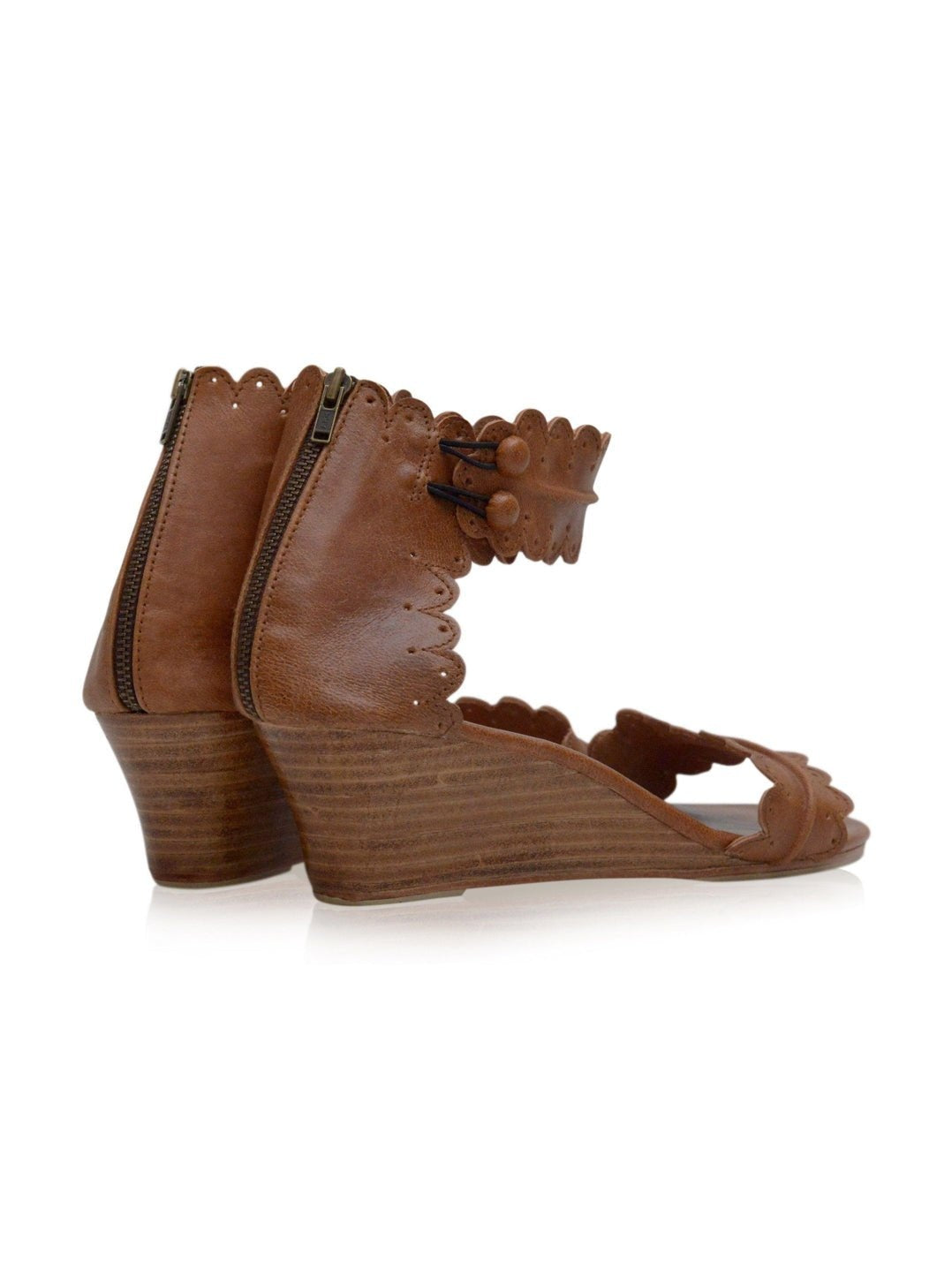 Magdalena Wooden Wedge Sandals - Courbe et Compagnie