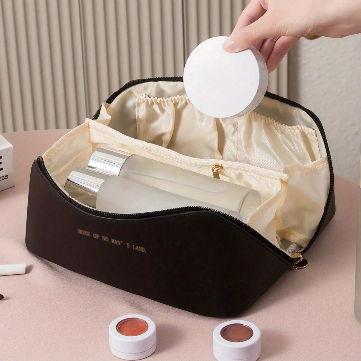 Makeup Organizer Female Toiletry Kit Bag Make Up Case Storage Pouch Luxury Lady Box, Cosmetic Bag, Organizer Bag For Travel Zip - Courbe et Compagnie