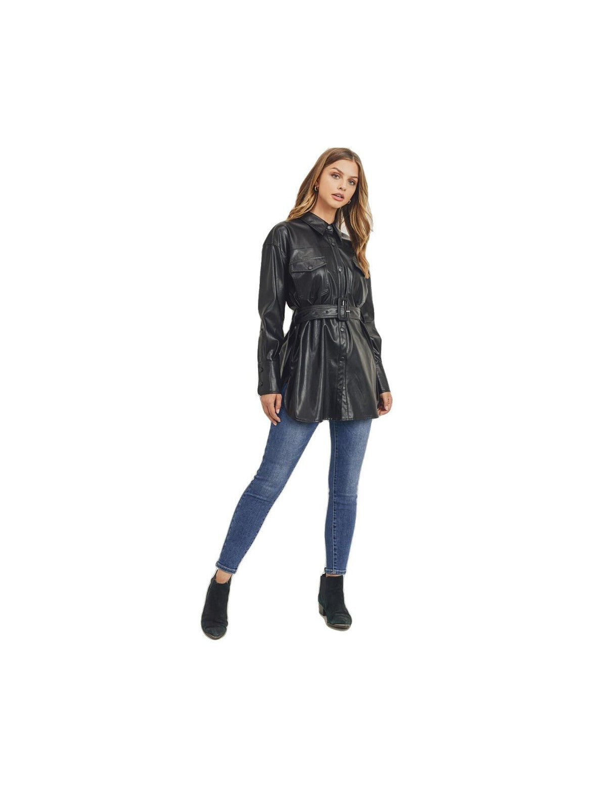 Marianne Womens Classy Genuine Leather Coat - Courbe et Compagnie